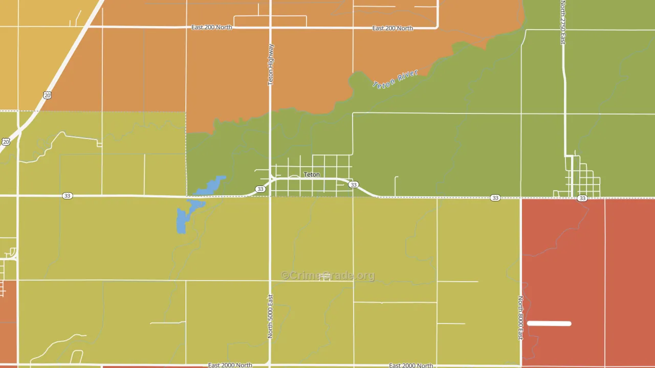 Teton, ID Map of Assault Rates