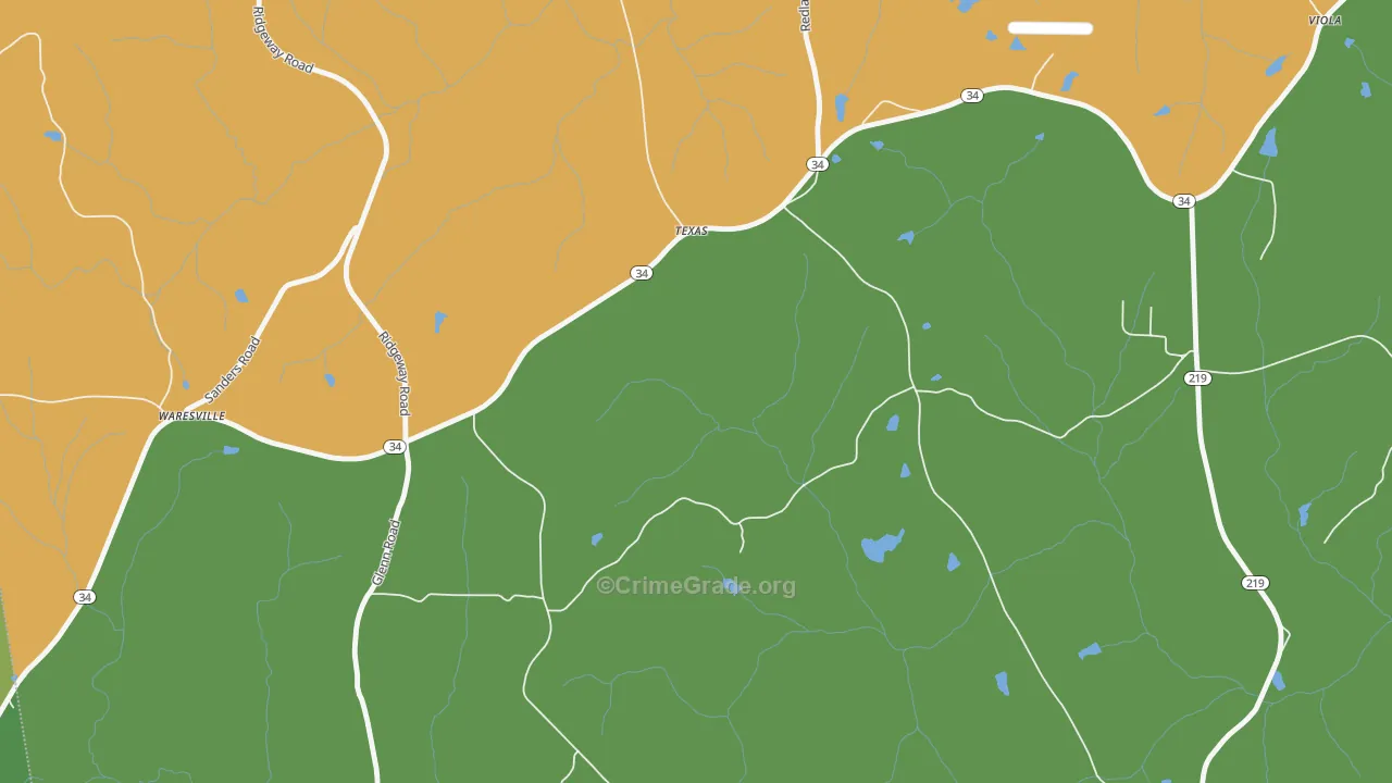 Texas, GA Map of Assault Rates