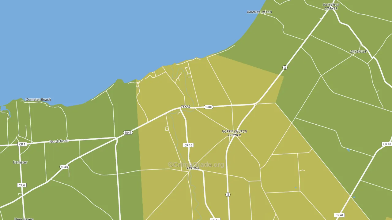 Texas, NY Map of Assault Rates