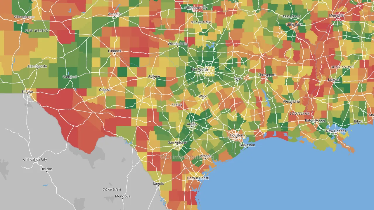 Texas Map of Assault Rates