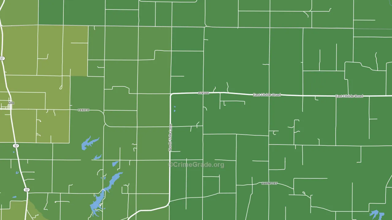 Texico, IL Map of Assault Rates