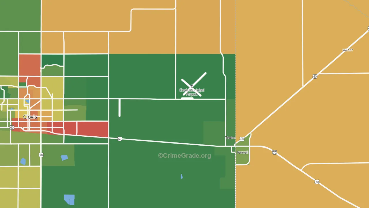 Texico, NM Map of Assault Rates