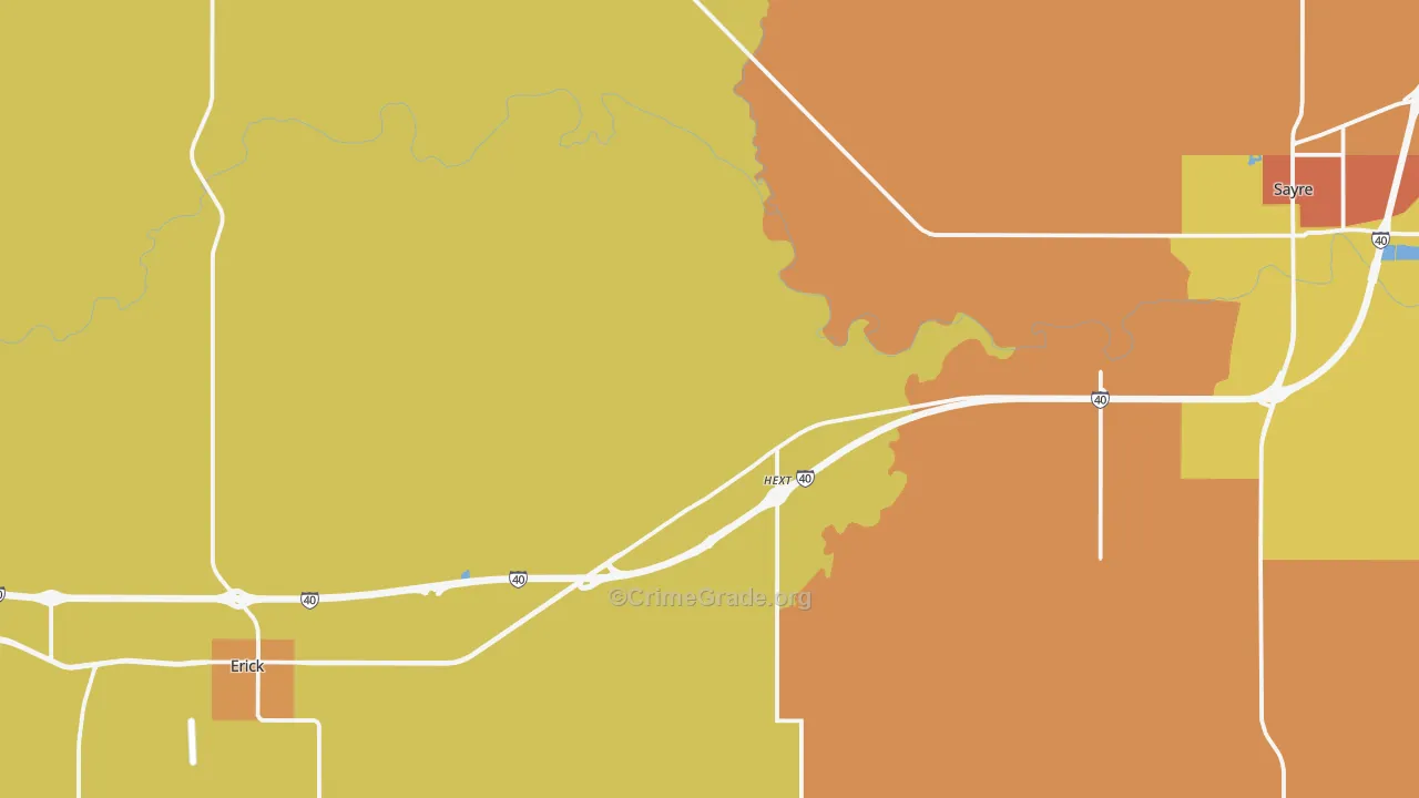 Texola, OK Map of Assault Rates