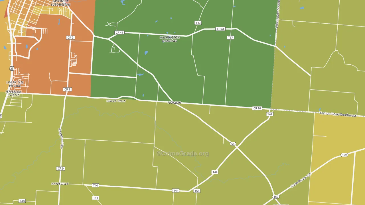 Thatcher, OH Map of Assault Rates