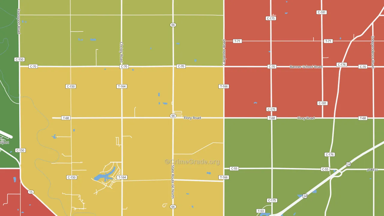 The Bend, OH Map of Assault Rates