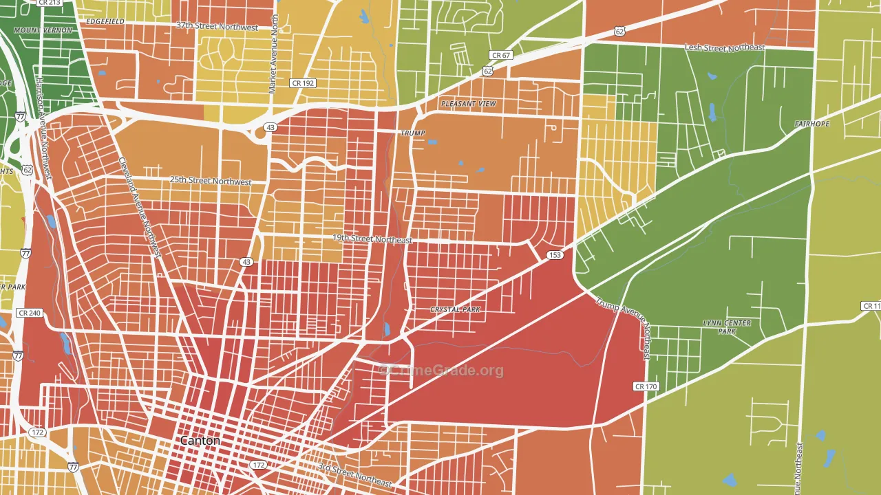The Boulevards, Canton, OH Map of Assault Rates