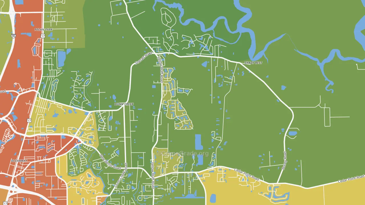 The Cape, Jacksonville, FL Map of Assault Rates