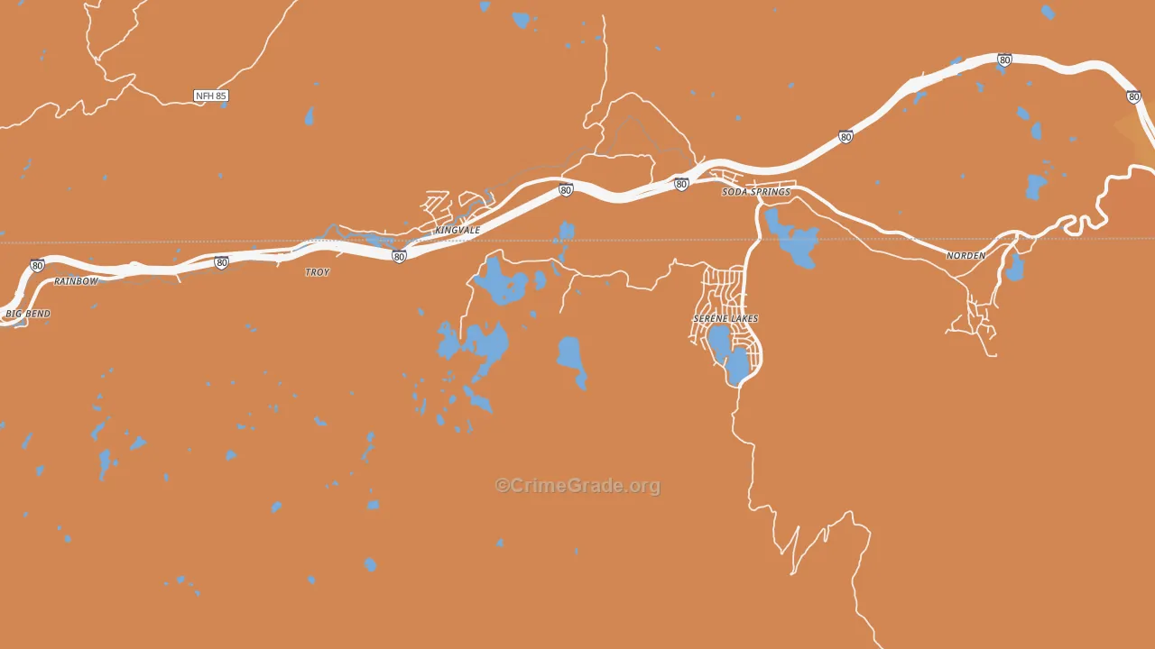 The Cedars, CA Map of Assault Rates