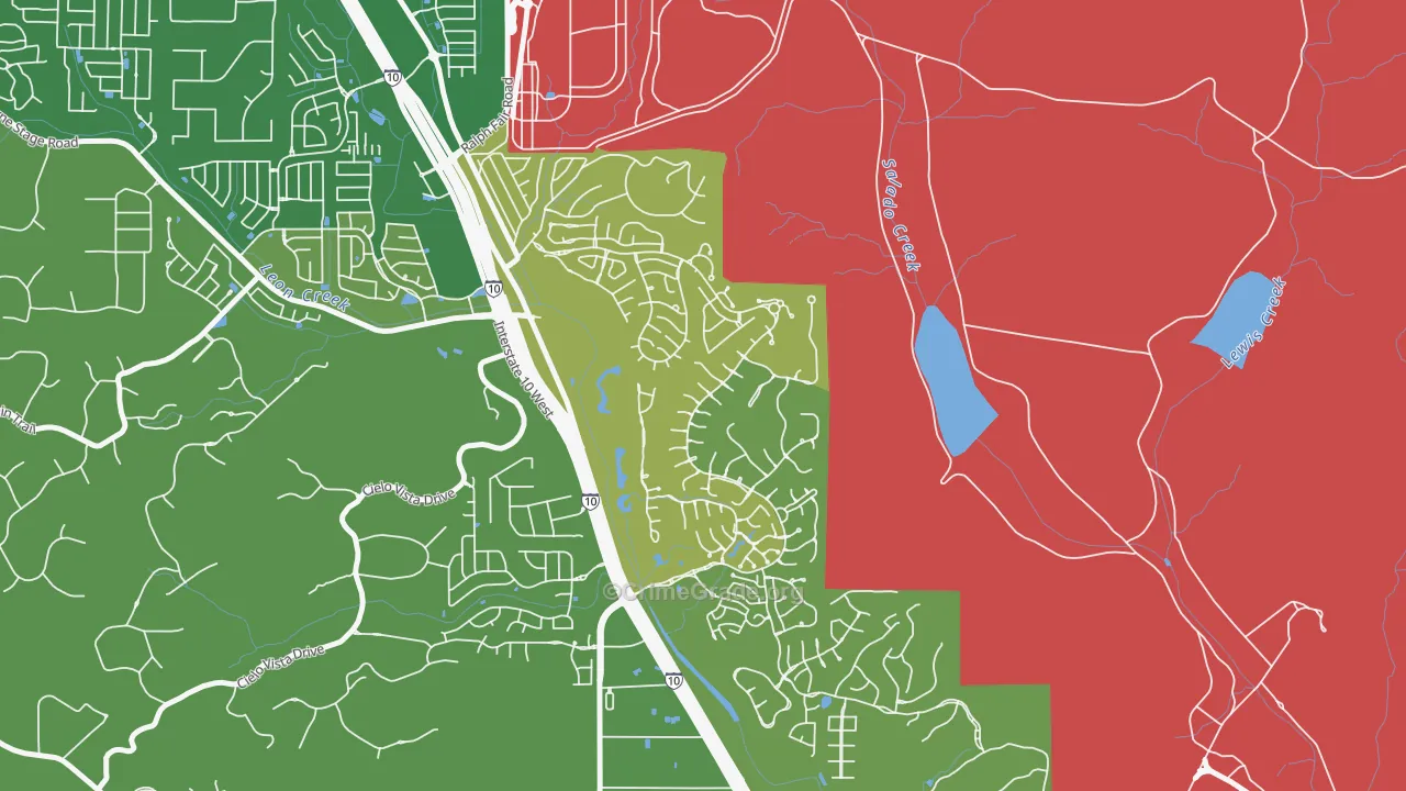 The Dominion, San Antonio, TX Map of Assault Rates
