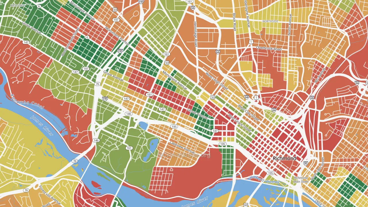 The Fan, Richmond, VA Map of Assault Rates