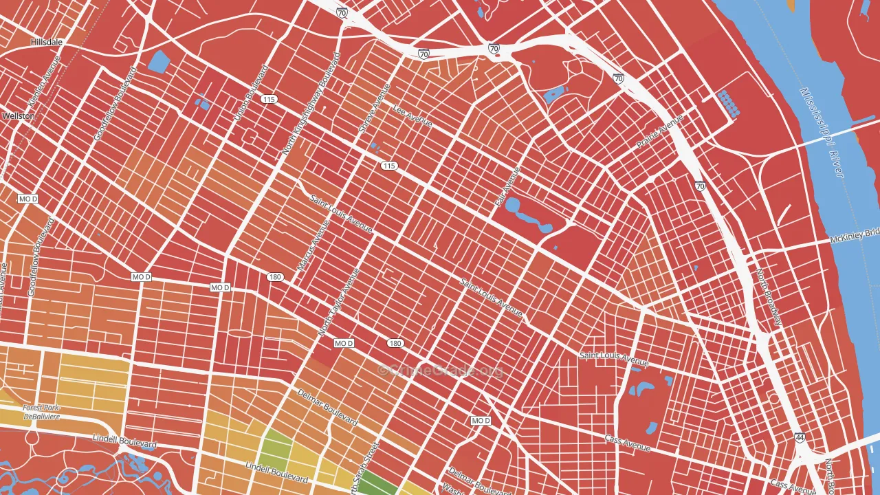 The Greater Ville, St. Louis, MO Map of Assault Rates