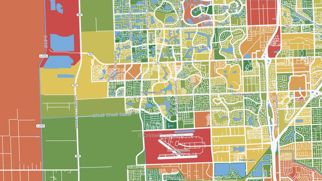 The Hammocks, FL Map of Assault Rates