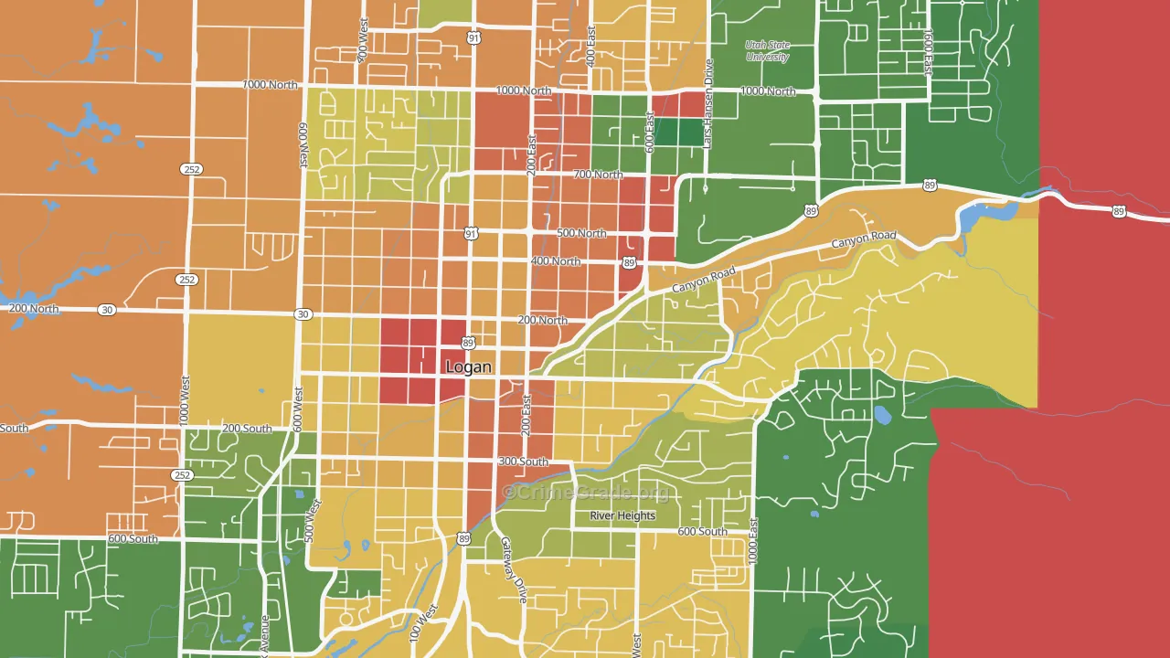 The Island, Logan, UT Map of Assault Rates