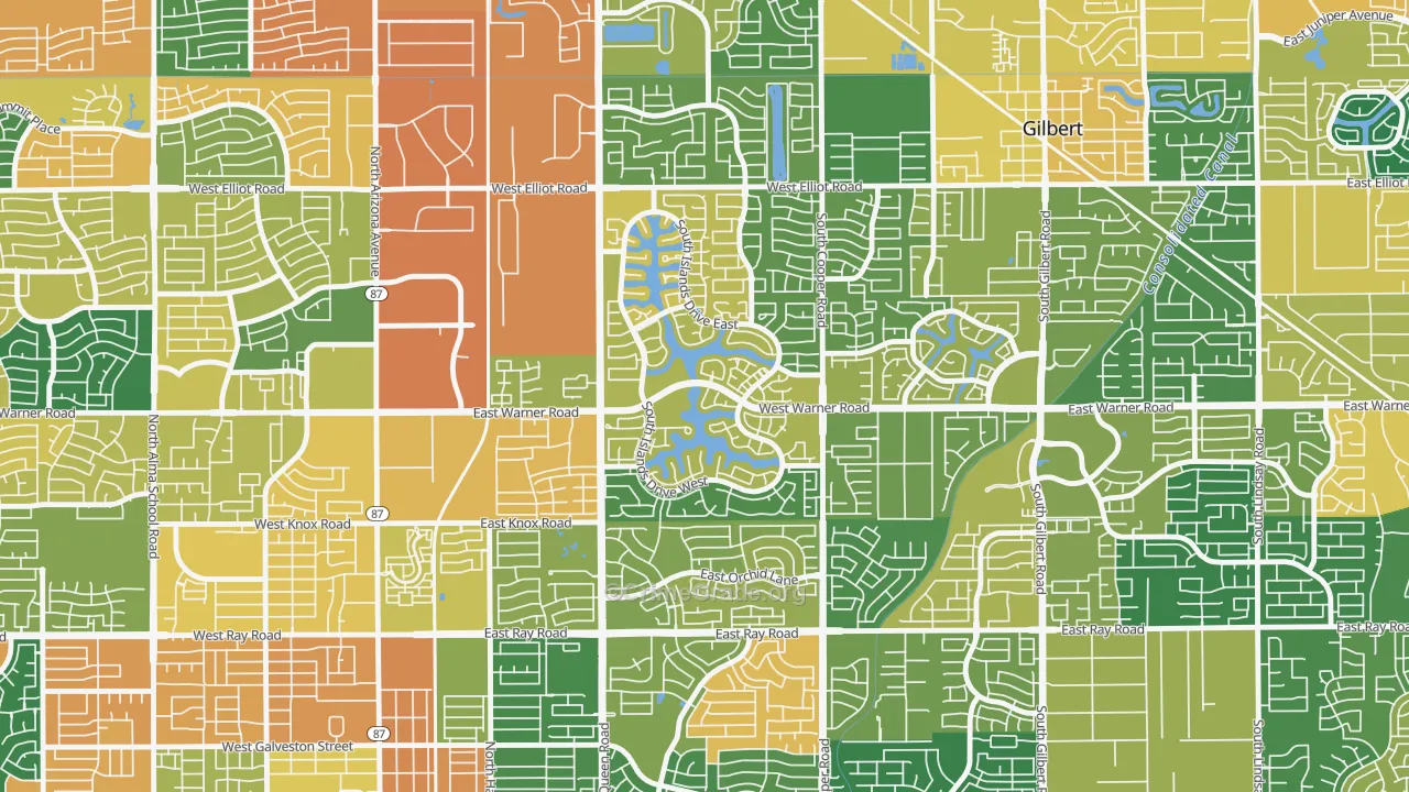 The Islands, Gilbert, AZ Map of Assault Rates