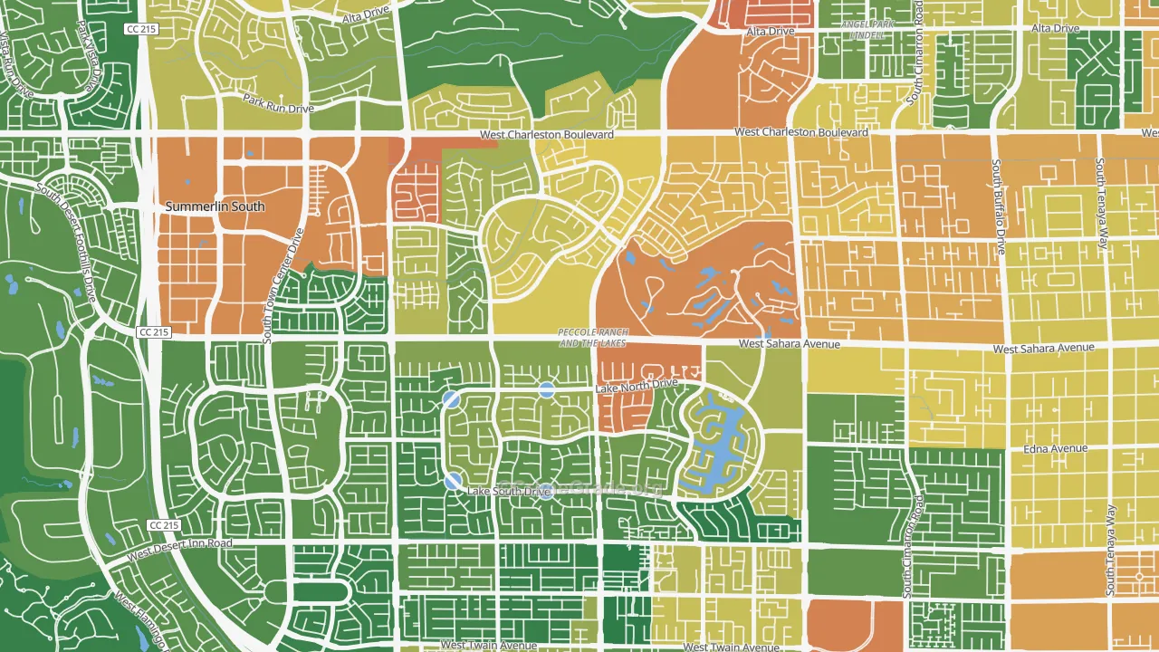 The Lakes, Las Vegas, NV Map of Assault Rates