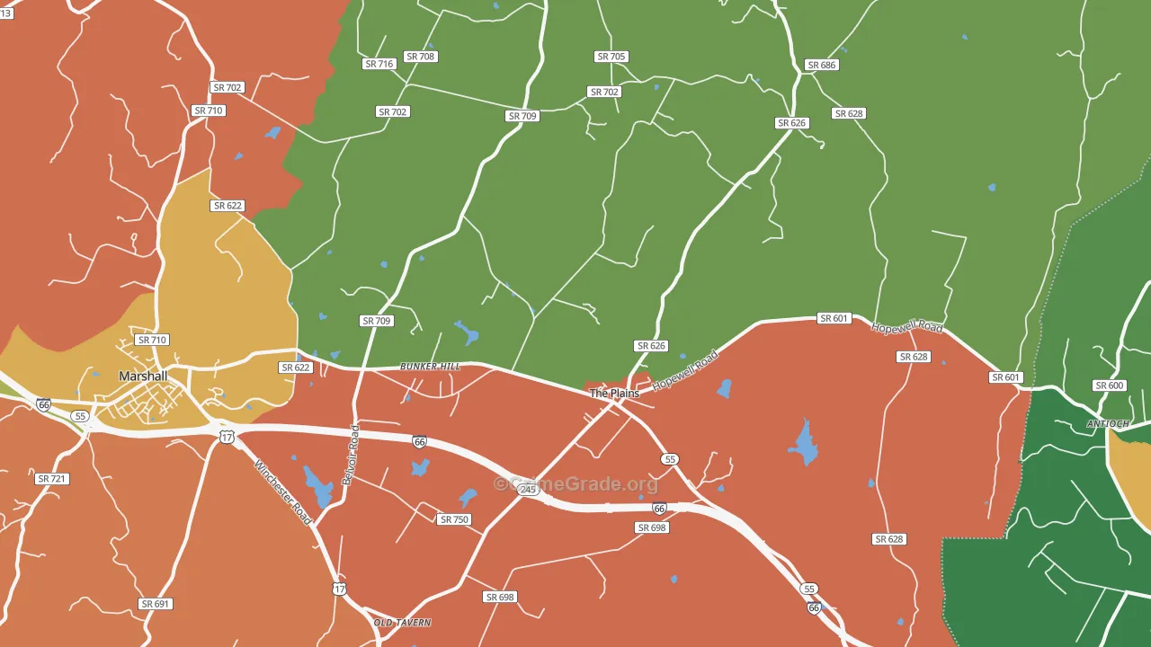 The Plains, VA Map of Assault Rates