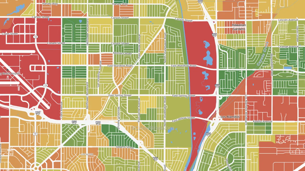 The Plaza, Long Beach, CA Map of Assault Rates