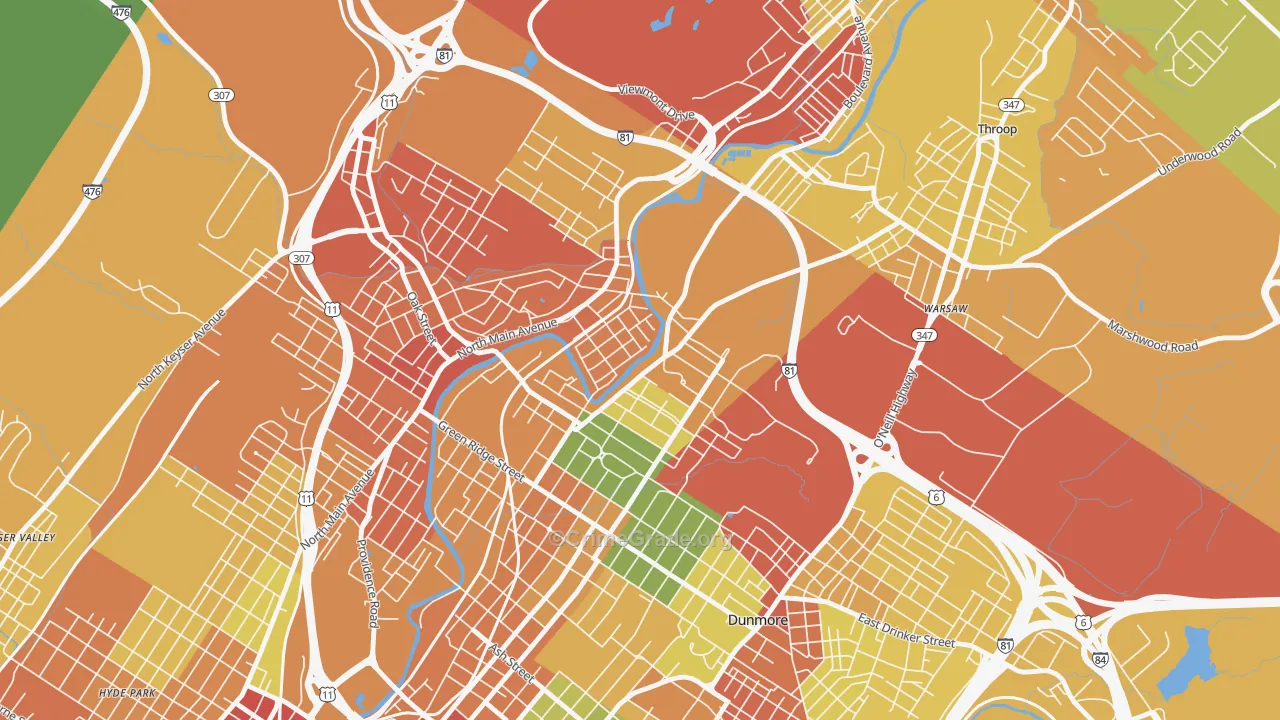 The Plot, Scranton, PA Map of Assault Rates