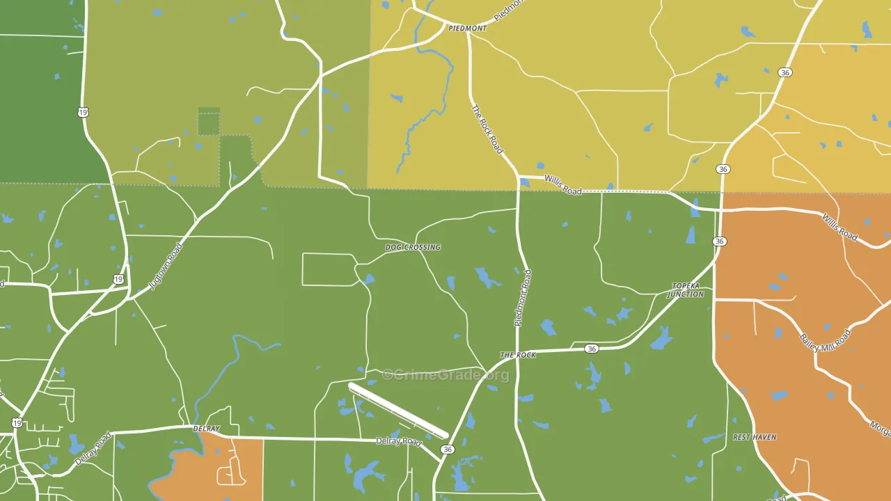 The Rock, GA Map of Assault Rates