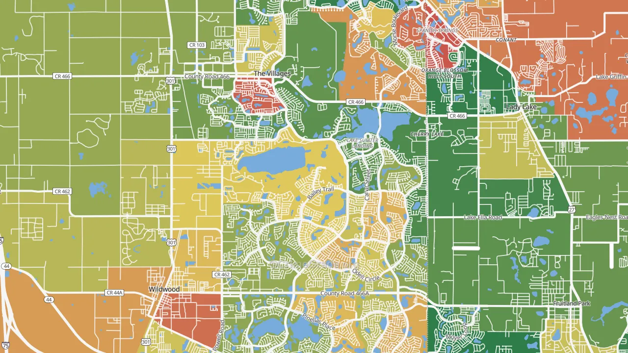 The Villages, FL Map of Assault Rates