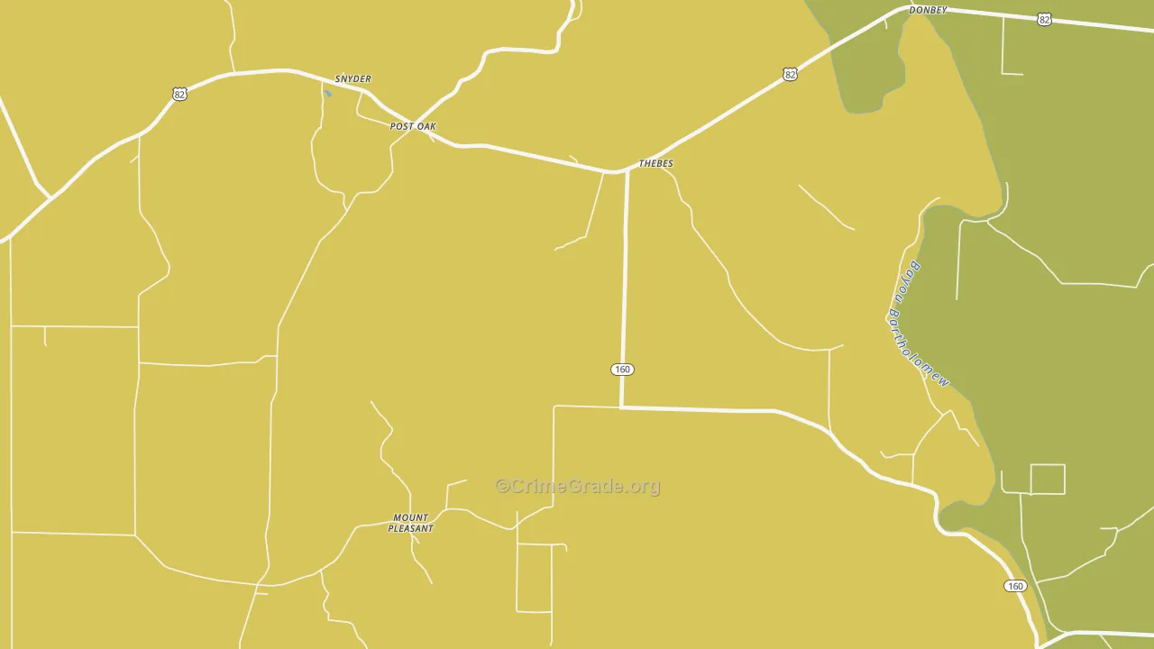 Thebes, AR Map of Assault Rates