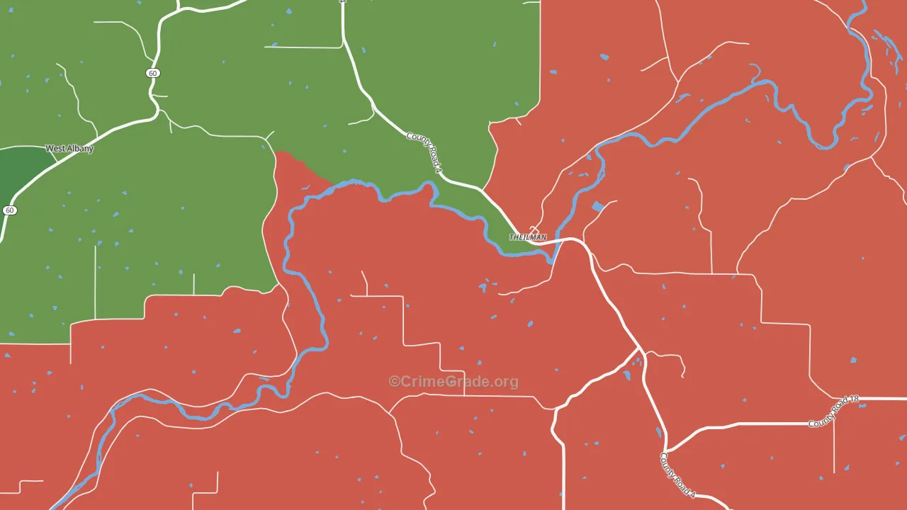 Theilman, MN Map of Assault Rates