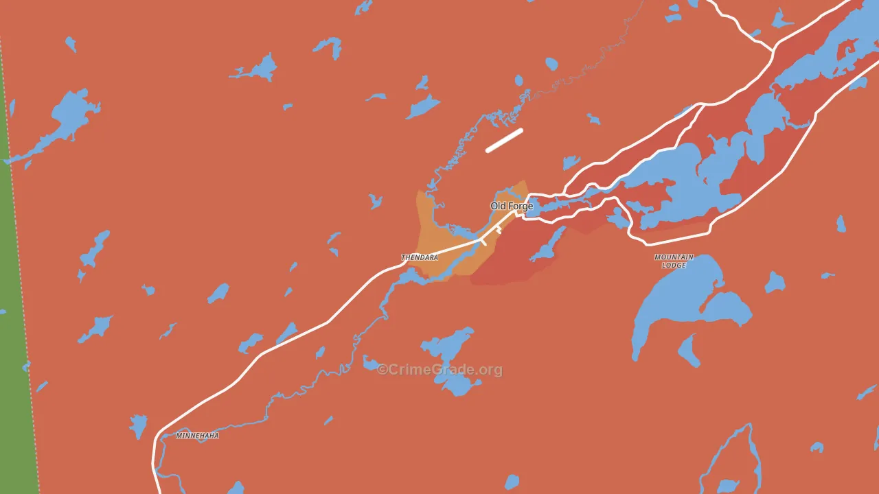 Thendara, NY Map of Assault Rates