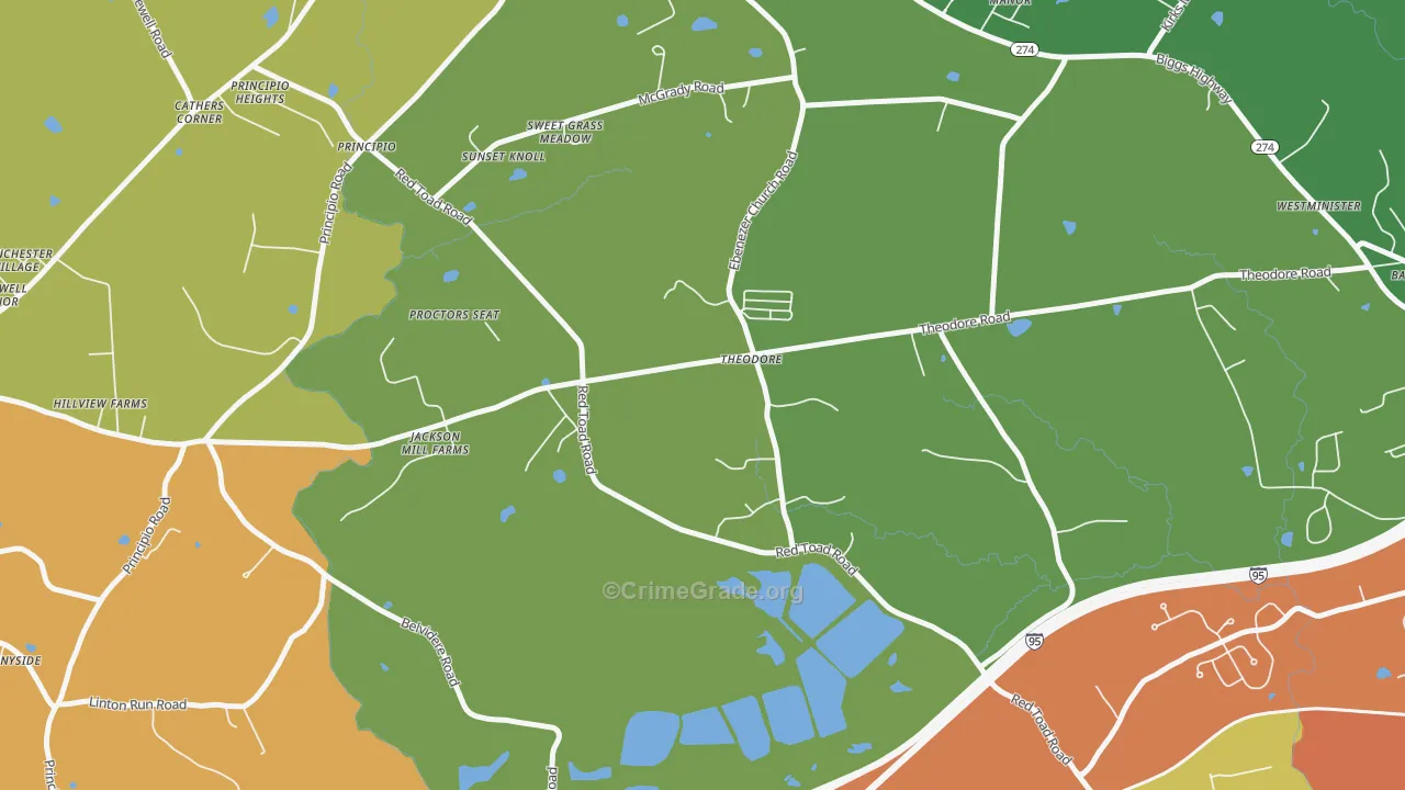 Theodore, MD Map of Assault Rates