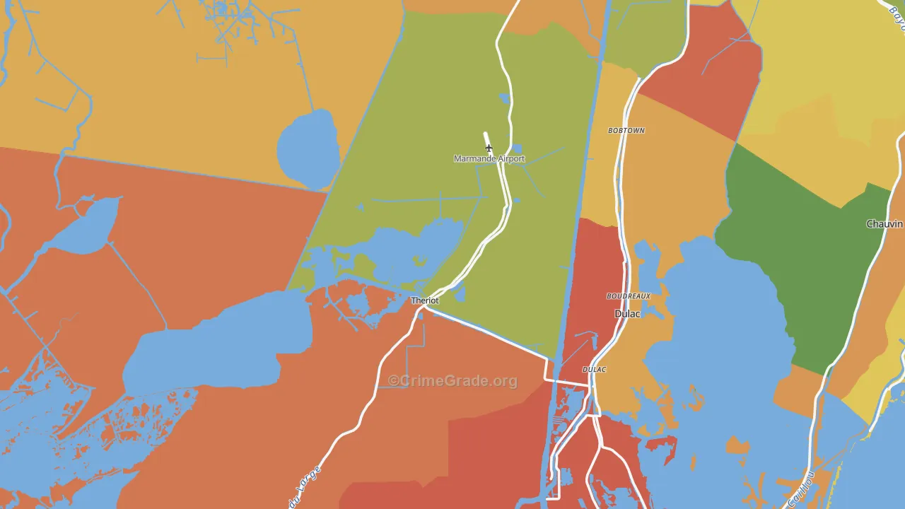 Theriot, LA Map of Assault Rates