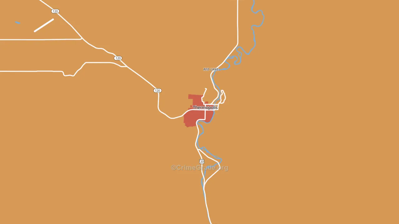 Thermopolis, WY Map of Assault Rates