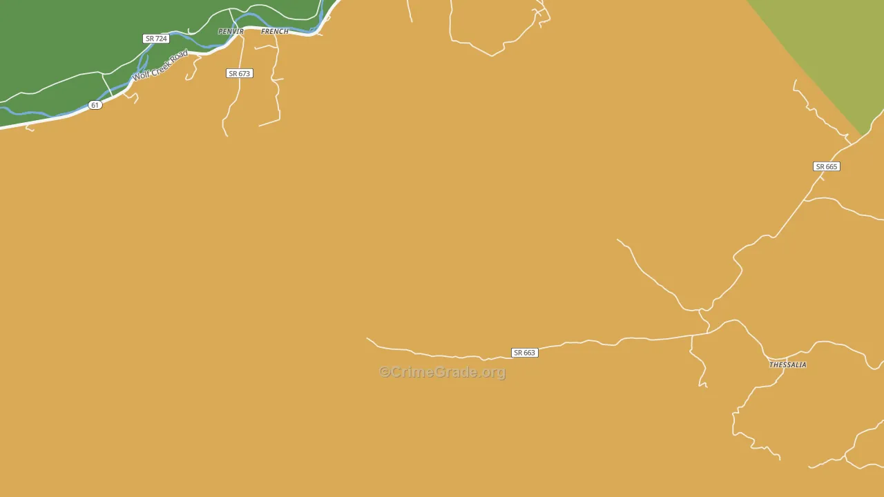 Thessalia, VA Map of Assault Rates