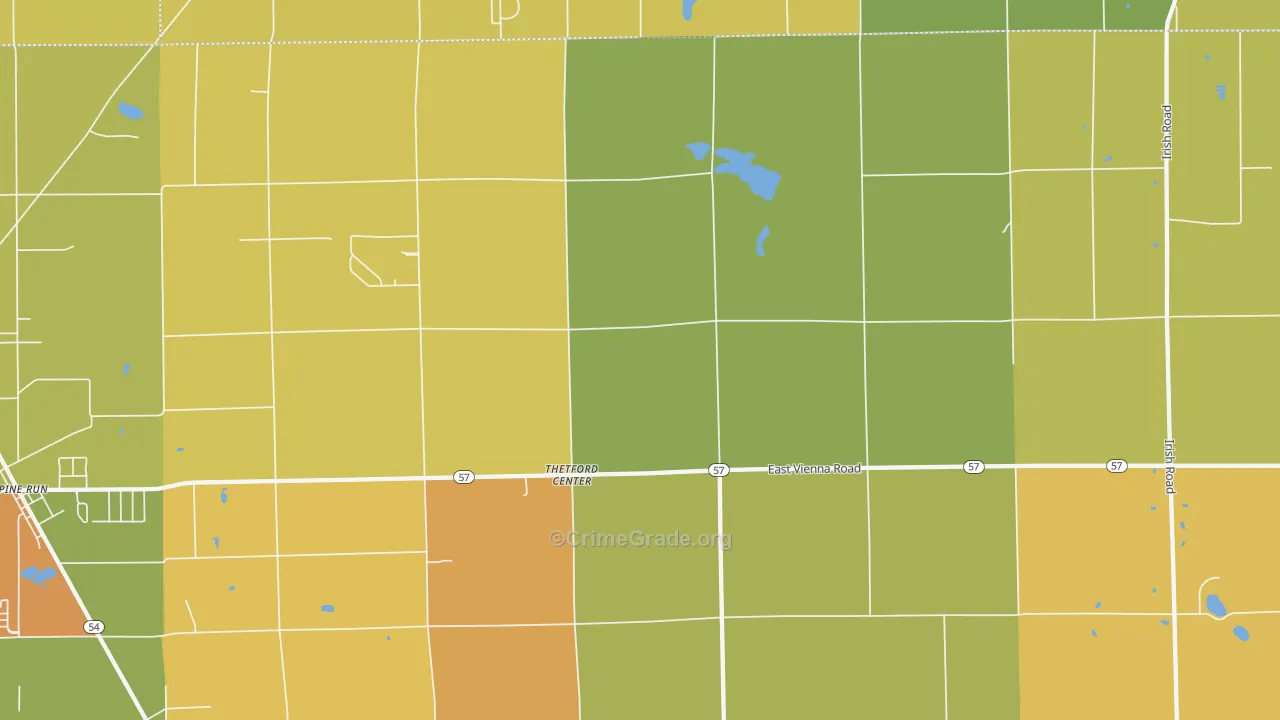 Thetford Center, MI Map of Assault Rates