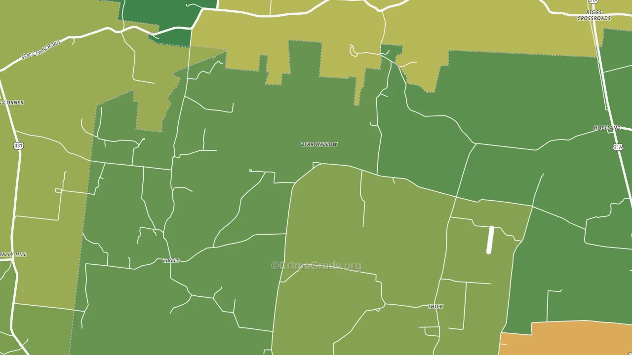 Thick, TN Map of Assault Rates