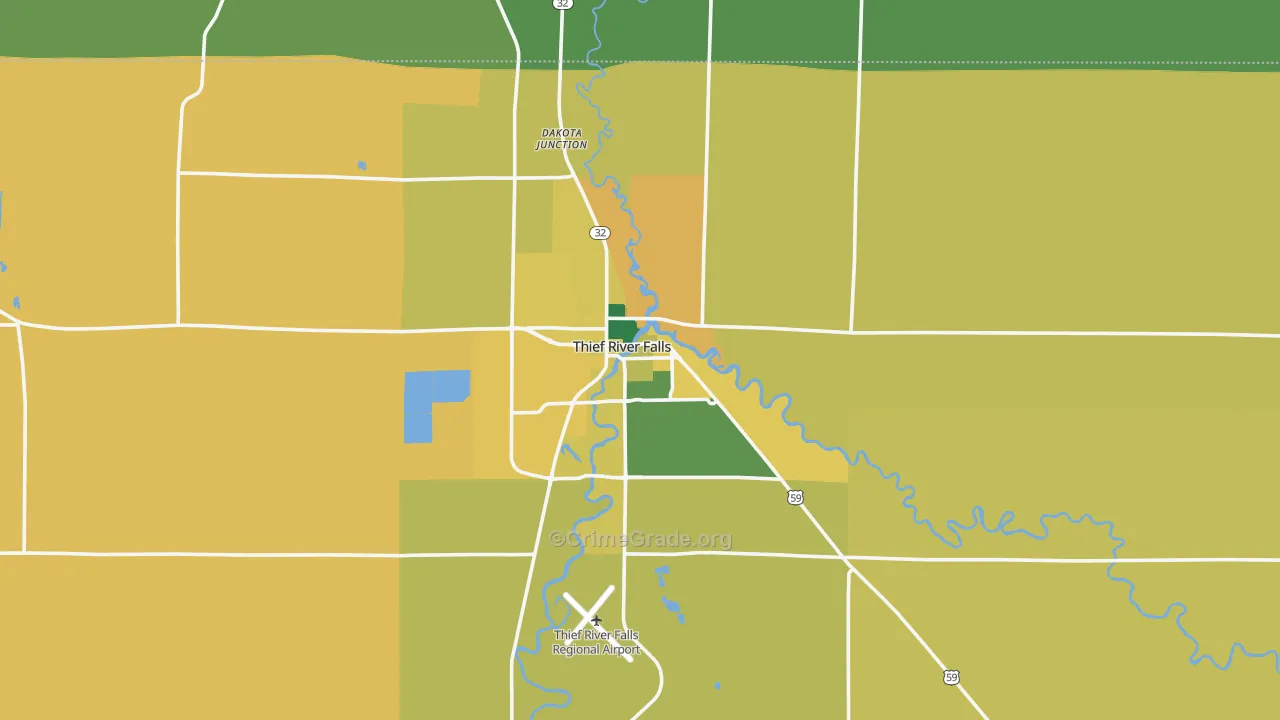 Thief River Falls, MN Map of Assault Rates