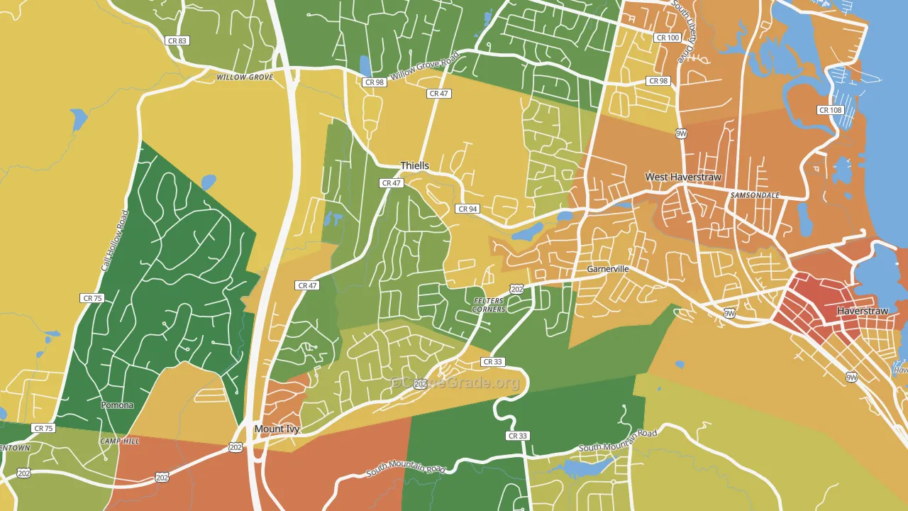 Thiells, NY Map of Assault Rates