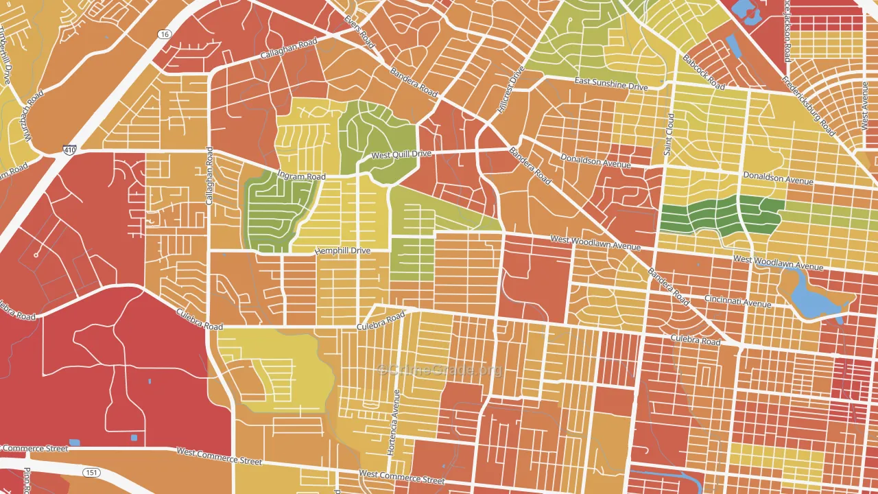 Third World, San Antonio, TX Map of Assault Rates