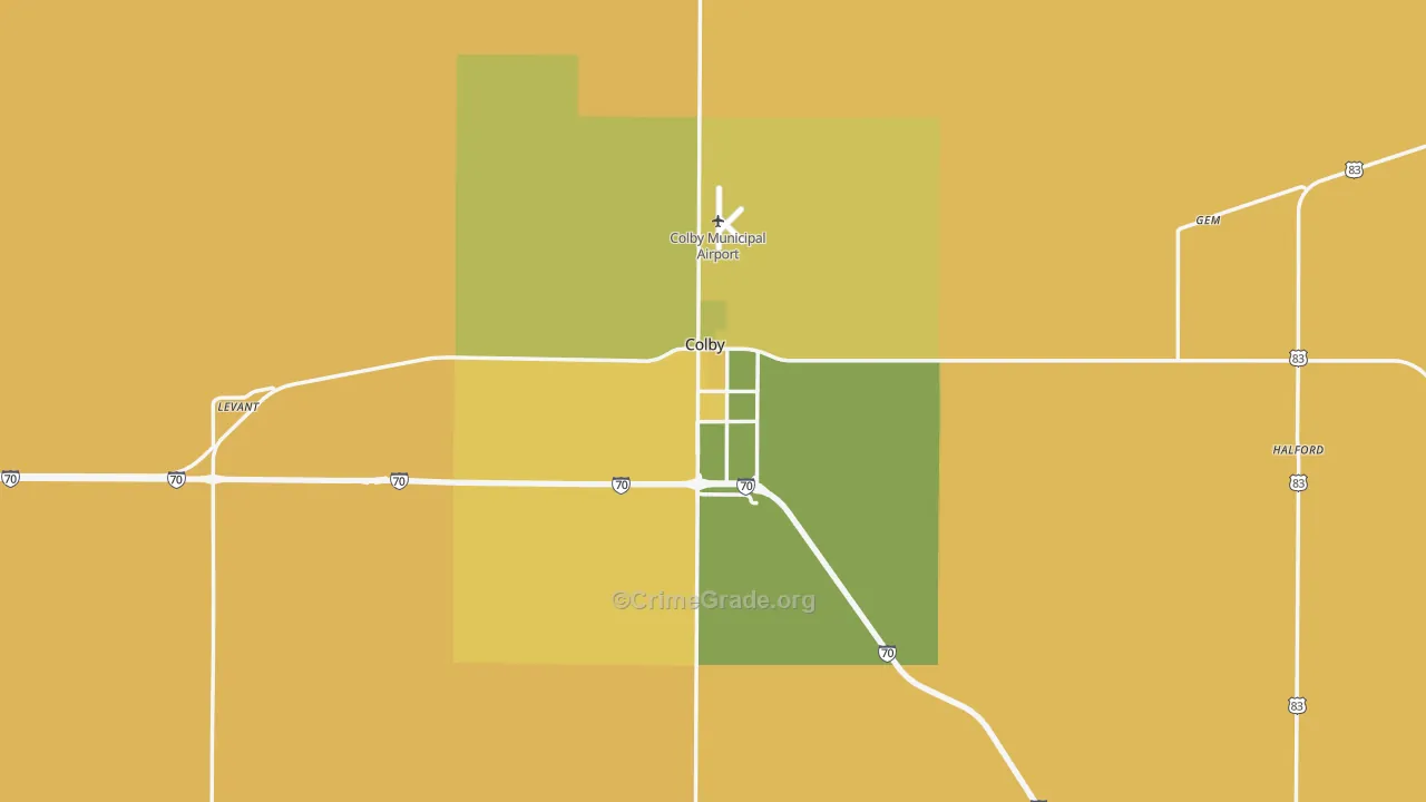 Thomas County, KS Map of Assault Rates