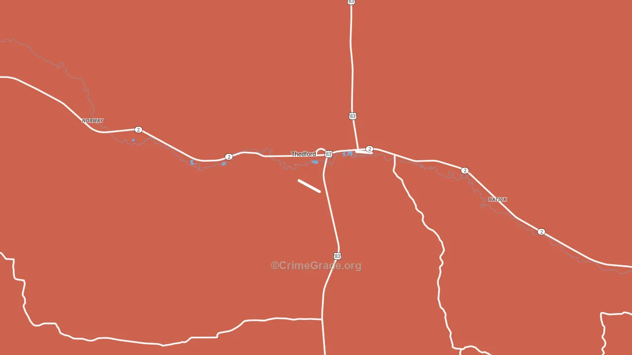Thomas County, NE Map of Assault Rates