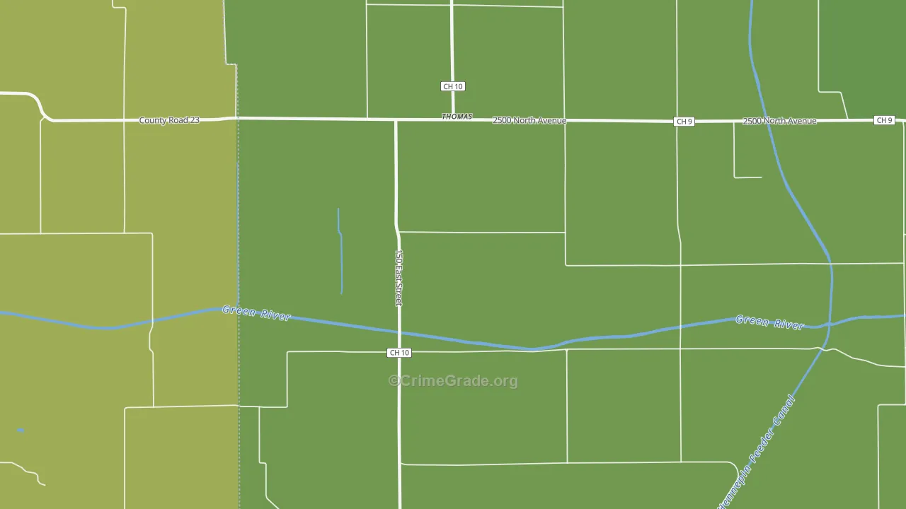 Thomas, IL Map of Assault Rates