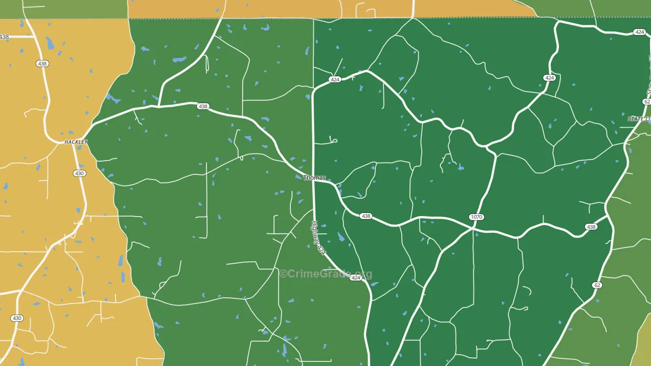 Thomas, LA Map of Assault Rates