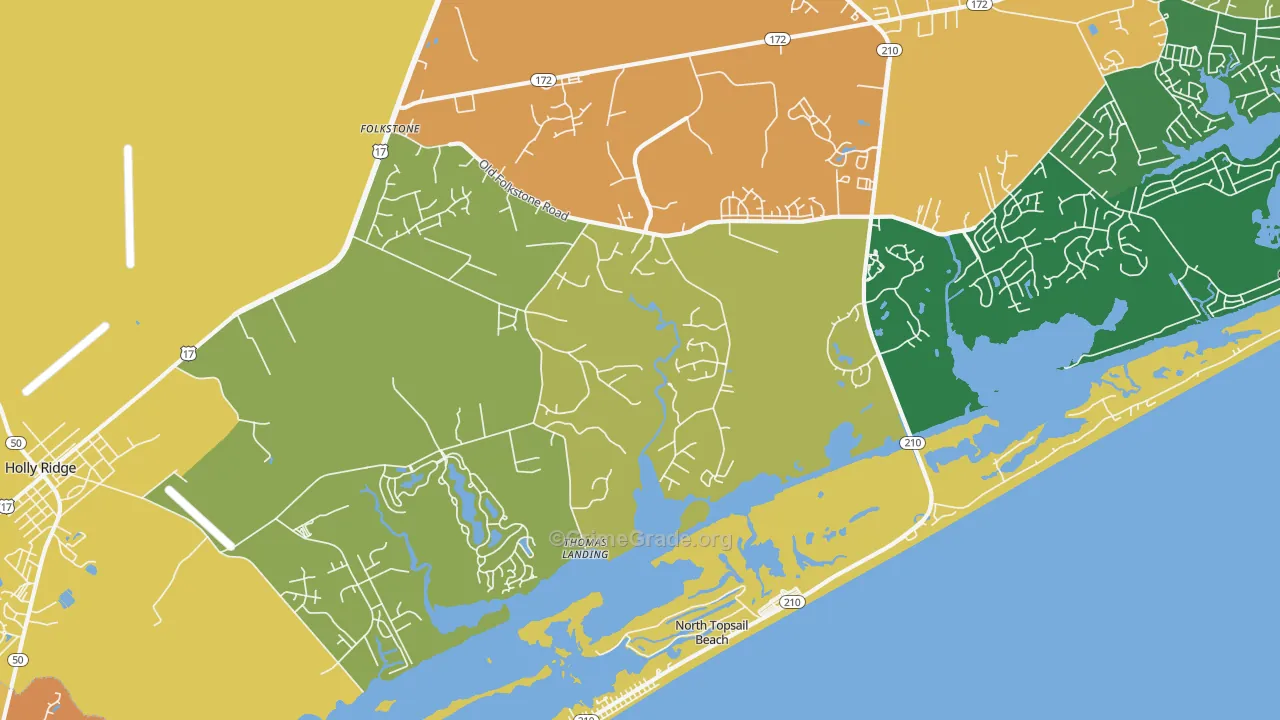 Thomas Landing, NC Map of Assault Rates