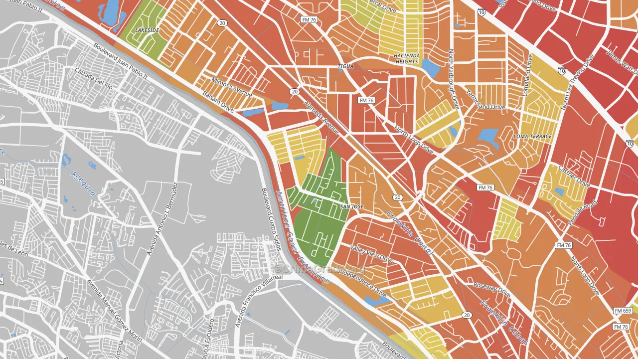 Thomas Manor, El Paso, TX Map of Assault Rates