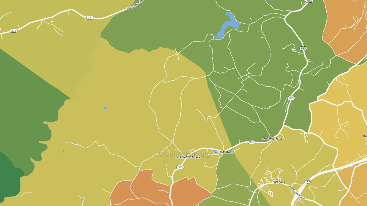 Thomas Mills, PA Map of Assault Rates