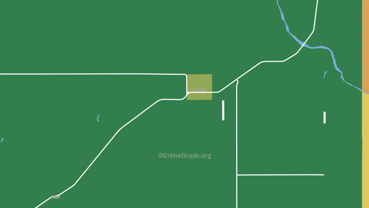 Thomas, OK Map of Assault Rates