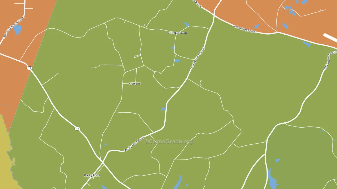Thomasboro, GA Map of Assault Rates