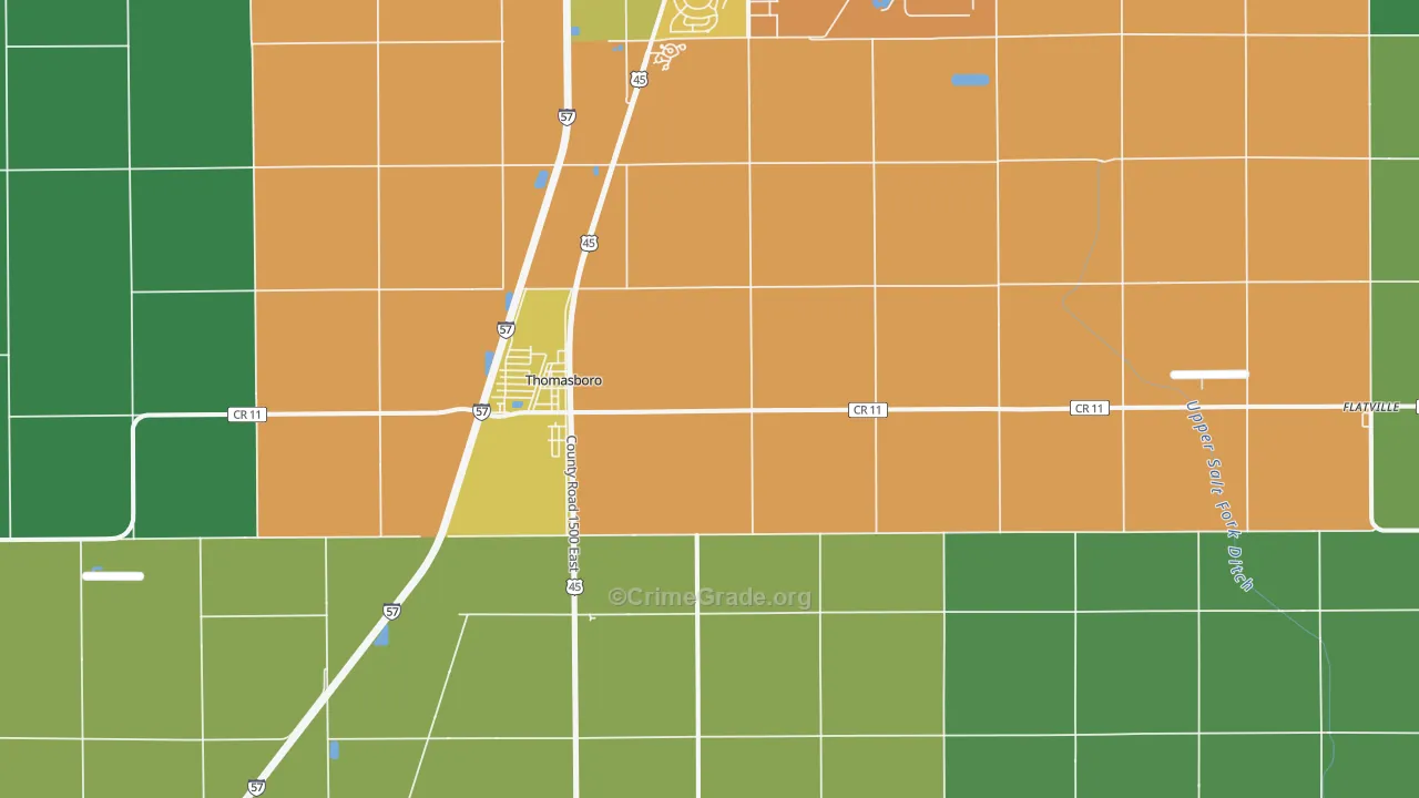 Thomasboro, IL Map of Assault Rates
