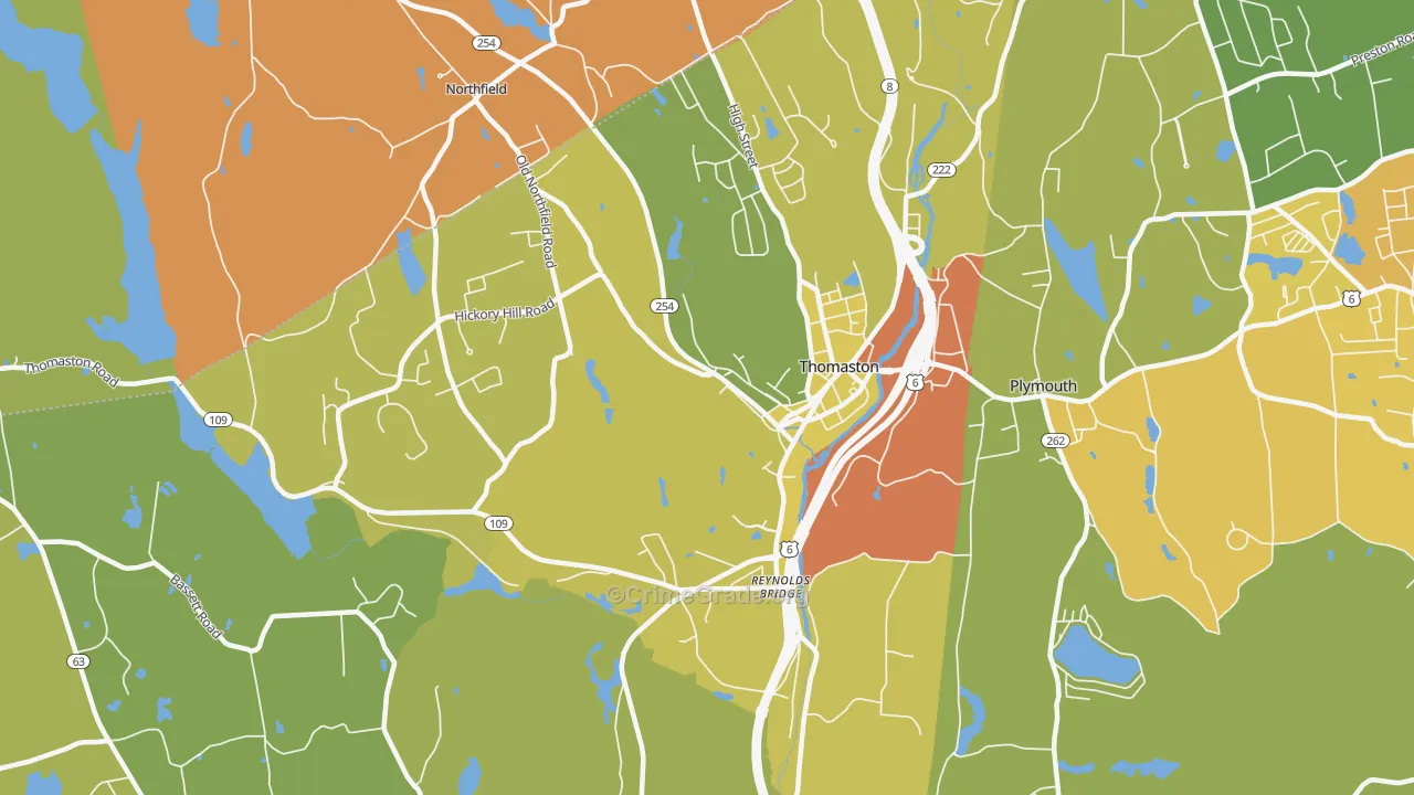 Thomaston, CT Map of Assault Rates