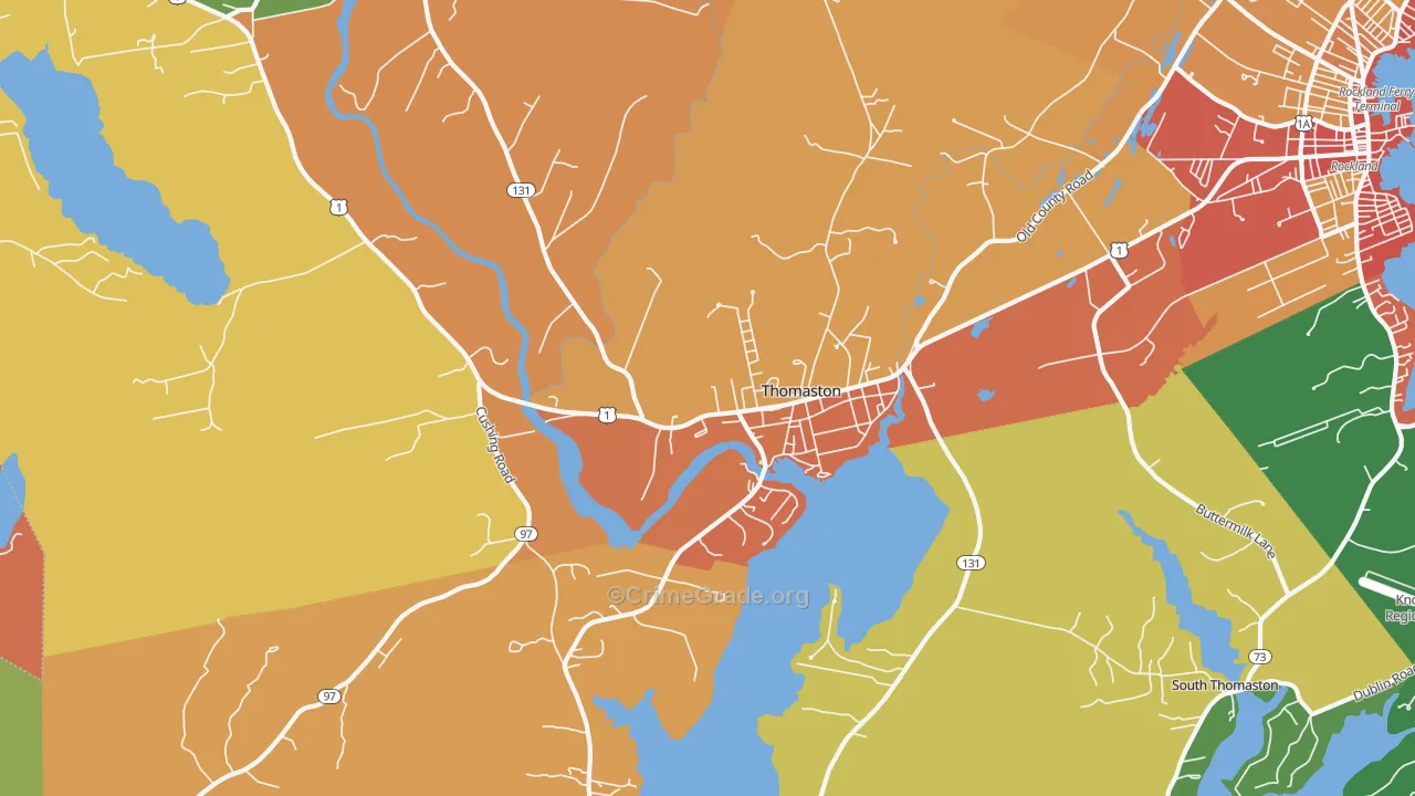 Thomaston, ME Map of Assault Rates