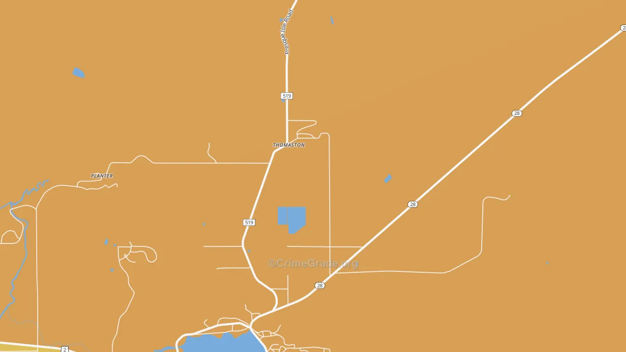 Thomaston, MI Map of Assault Rates