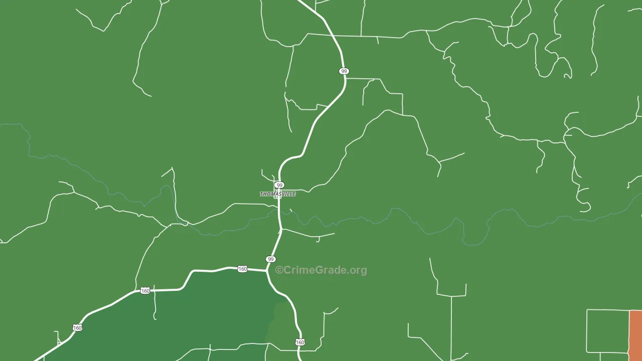 Thomasville, MO Map of Assault Rates